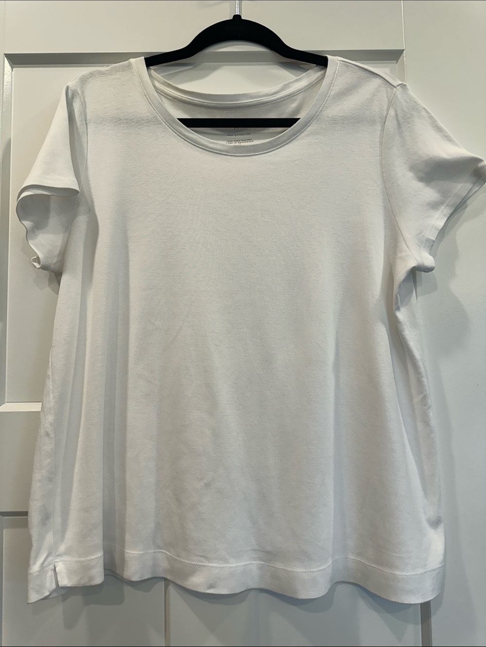 J. Jill White Pima Cotton Tee, Petite Large